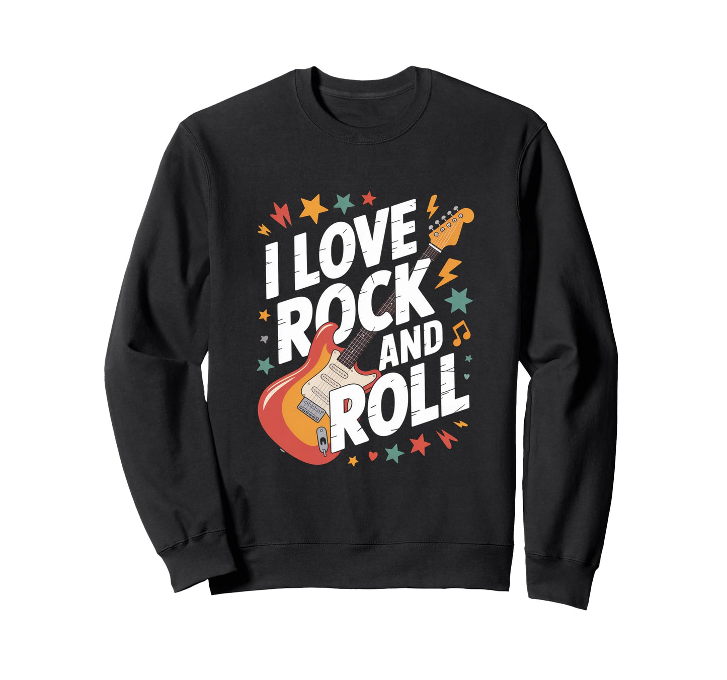 I Love Rock And Roll Electric Sweatshirt - Trendy Graphic for Adults - T-Shirt, Sweatshirt, Hoodie