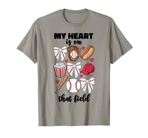 My Heart Is That Field Baseball T-Shirt - Casual Everyday Wear for Adults - T-Shirt, Sweatshirt, Hoodie