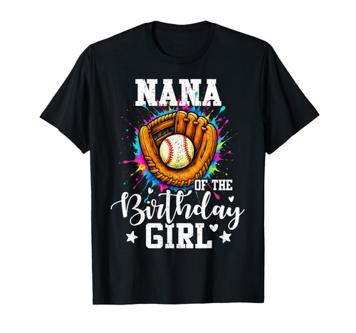 Nana Birthday Baseball Colorful T-Shirt - Custom Art Print for Adults - T-Shirt, Sweatshirt, Hoodie