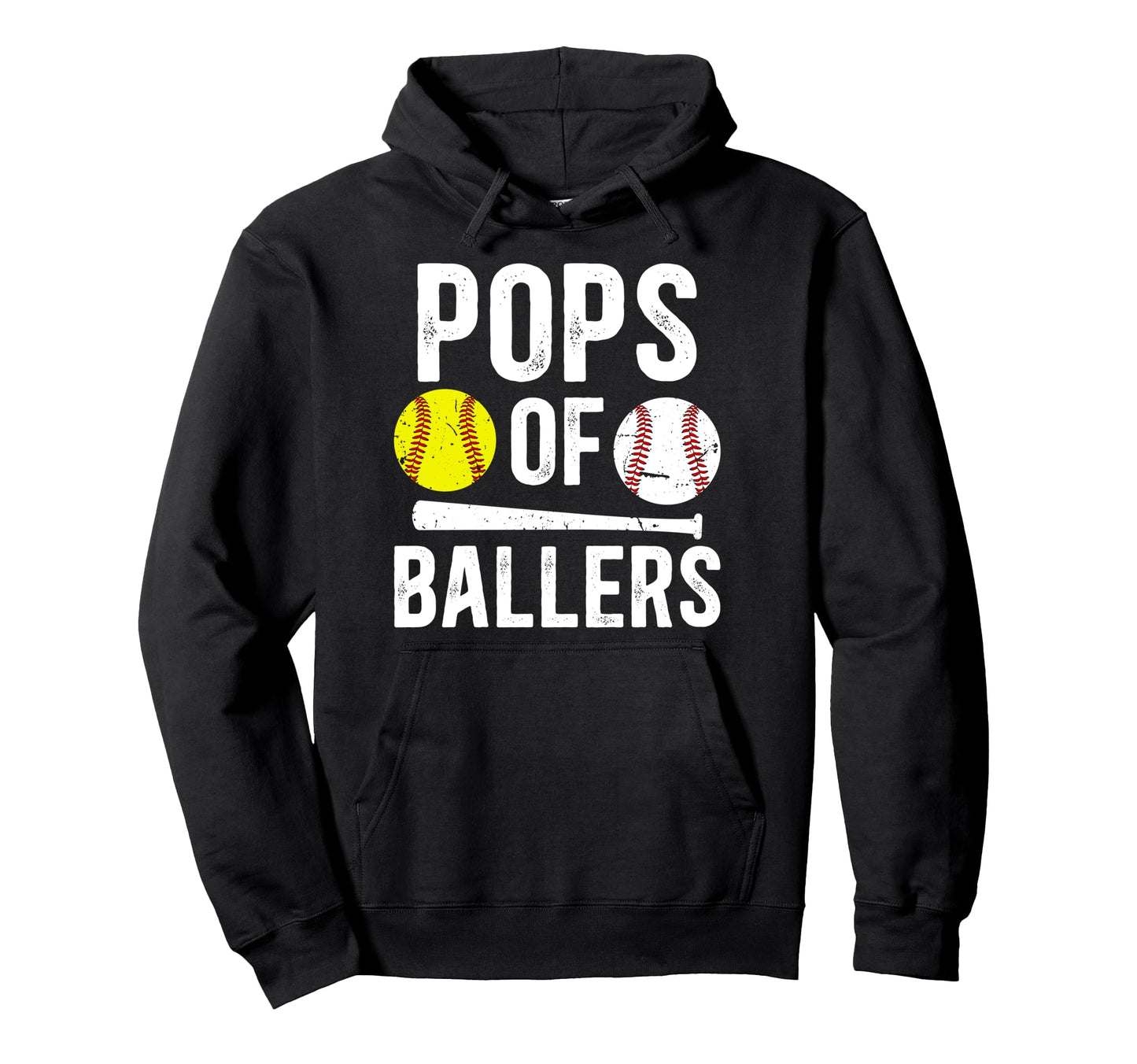Pops Ballers Proud Baseball Softball Hoodie - Streetwear Style Men Women - T-Shirt, Sweatshirt, Hoodie