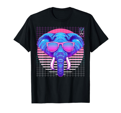 Elephant Sunglasses Animal Vaporwave T-Shirt - Minimalist Print Men Women - T-Shirt, Sweatshirt, Hoodie