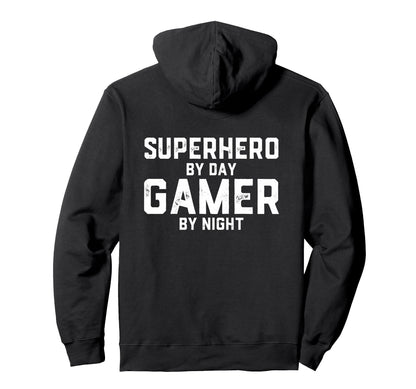 Superhero Day Video Gamer Night Funny Hoodie - Trendy Graphic for Adults - T-Shirt, Sweatshirt, Hoodie
