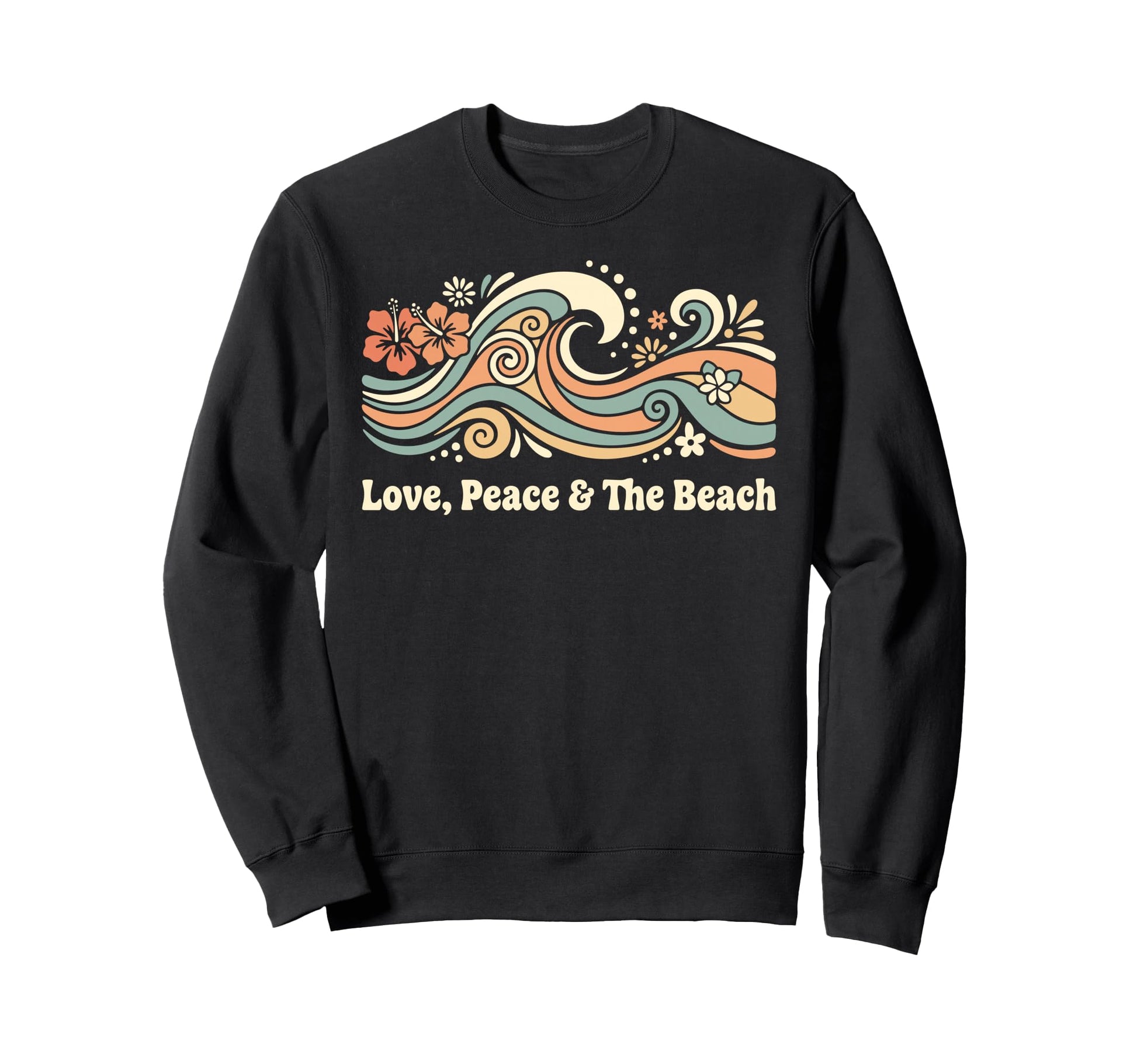 Love Peace Beach Boho Groovy Summer Sweatshirt - Streetwear Style Unisex - T-Shirt, Sweatshirt, Hoodie