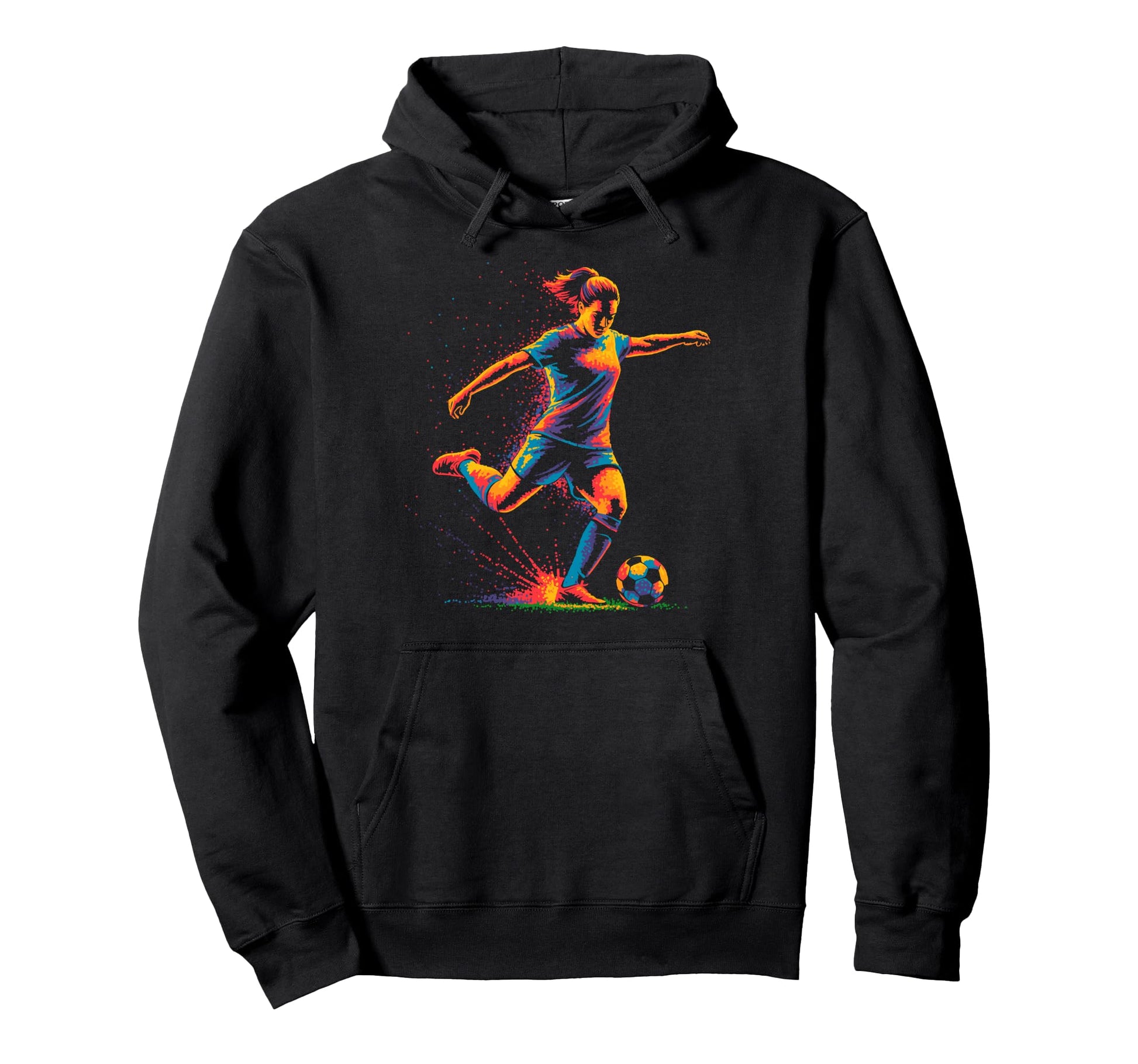 Colorful Funny Soccer Fan Dad Mom Hoodie - Streetwear Style for Adults - T-Shirt, Sweatshirt, Hoodie