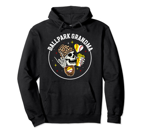 Ballpark Grandma Baseball Softball Hoodie - Minimalist Print for Adults - T-Shirt, Sweatshirt, Hoodie