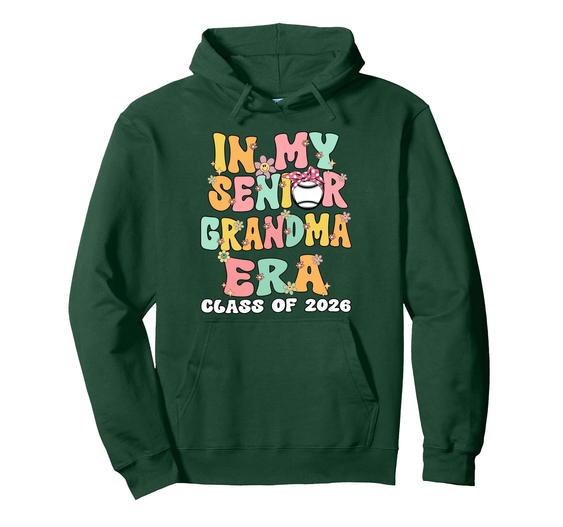 My Senior Grandma Era Groovy Baseball Hoodie - Minimalist Print Unisex - T-Shirt, Sweatshirt, Hoodie