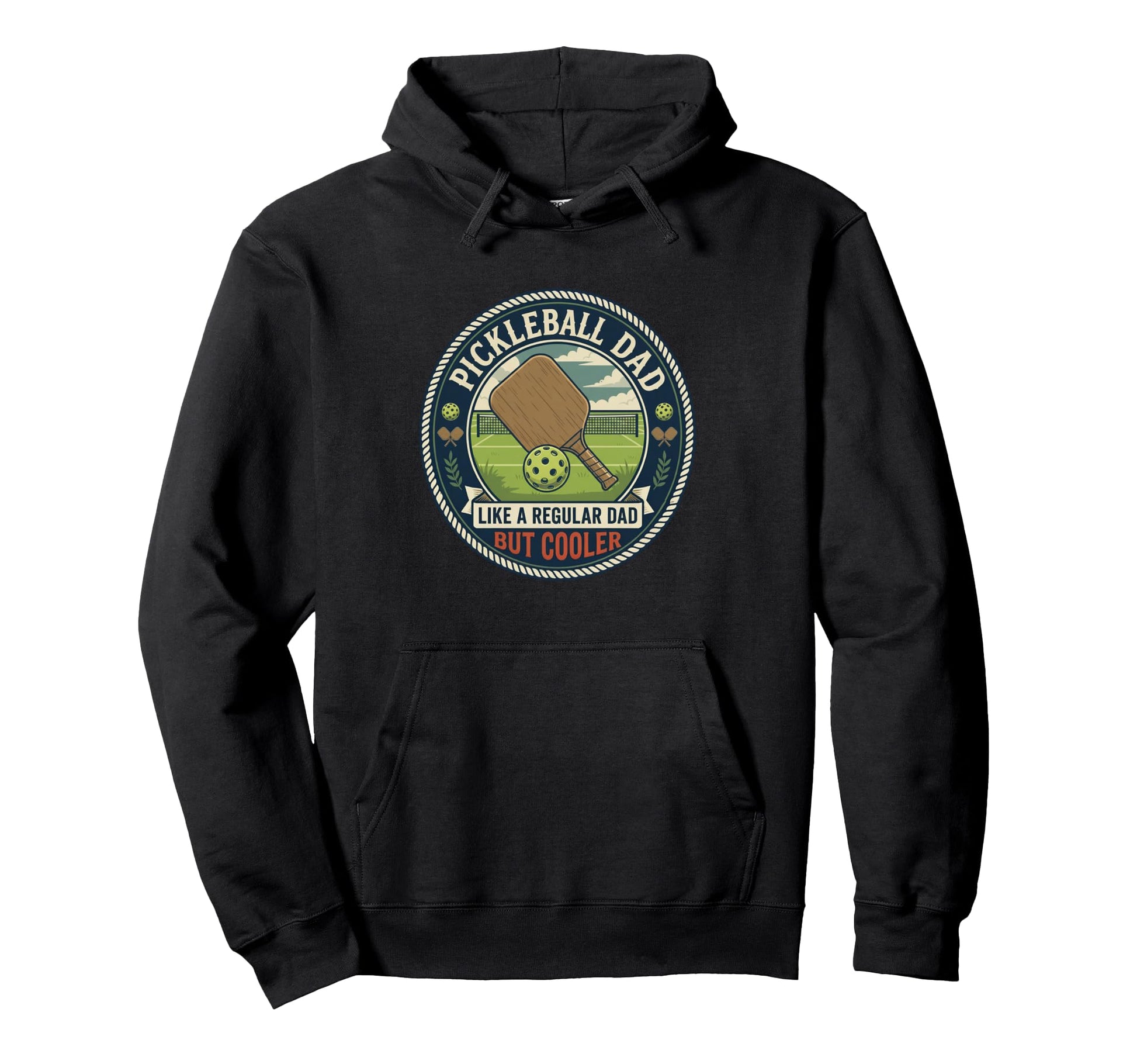 Pickleball Dad Player Paddle Court Hoodie - Fun Novelty Design Men Women - T-Shirt, Sweatshirt, Hoodie