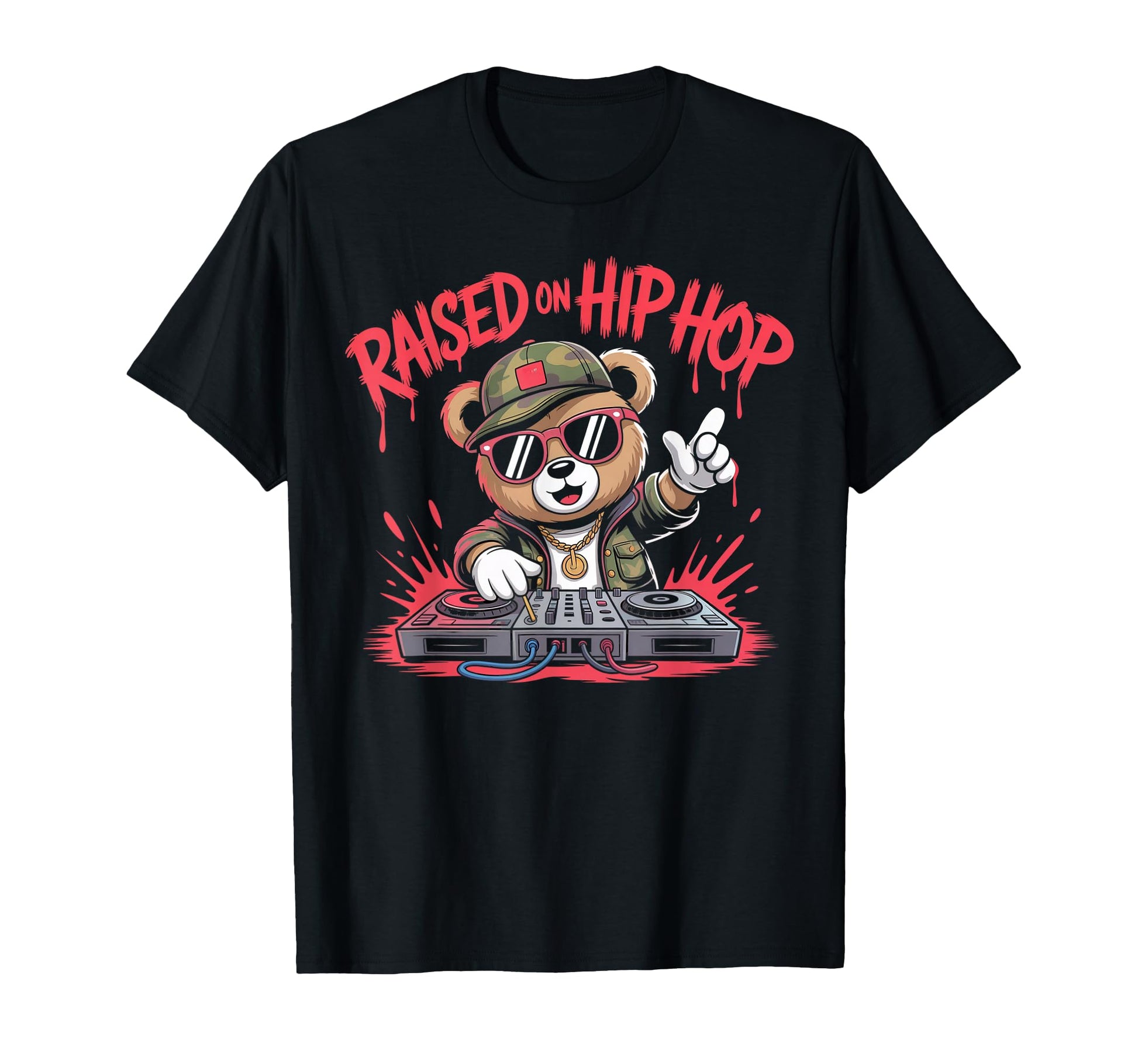 Camouflage Rapper Teddy Bear Camo 80S Old T-Shirt - Unique Graphic Unisex - T-Shirt, Sweatshirt, Hoodie