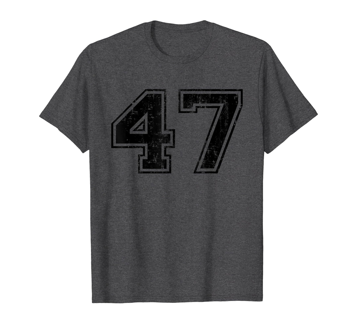 Number 47 Varsity Distressed Sport T-Shirt - Custom Art Print Men Women - T-Shirt, Sweatshirt, Hoodie
