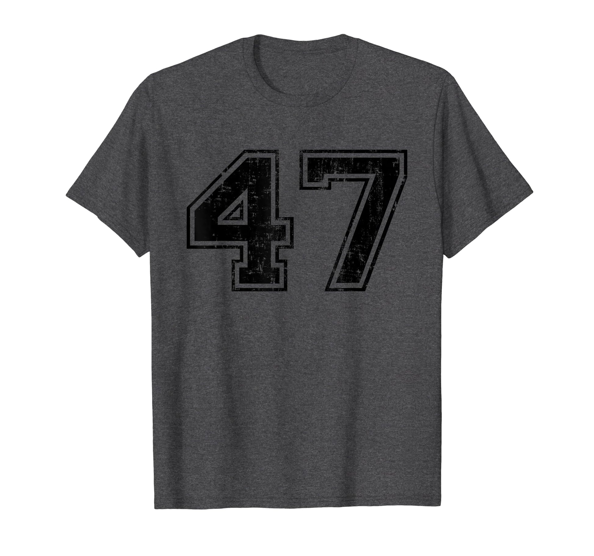 Number 47 Varsity Distressed Sport T-Shirt - Custom Art Print Men Women - T-Shirt, Sweatshirt, Hoodie