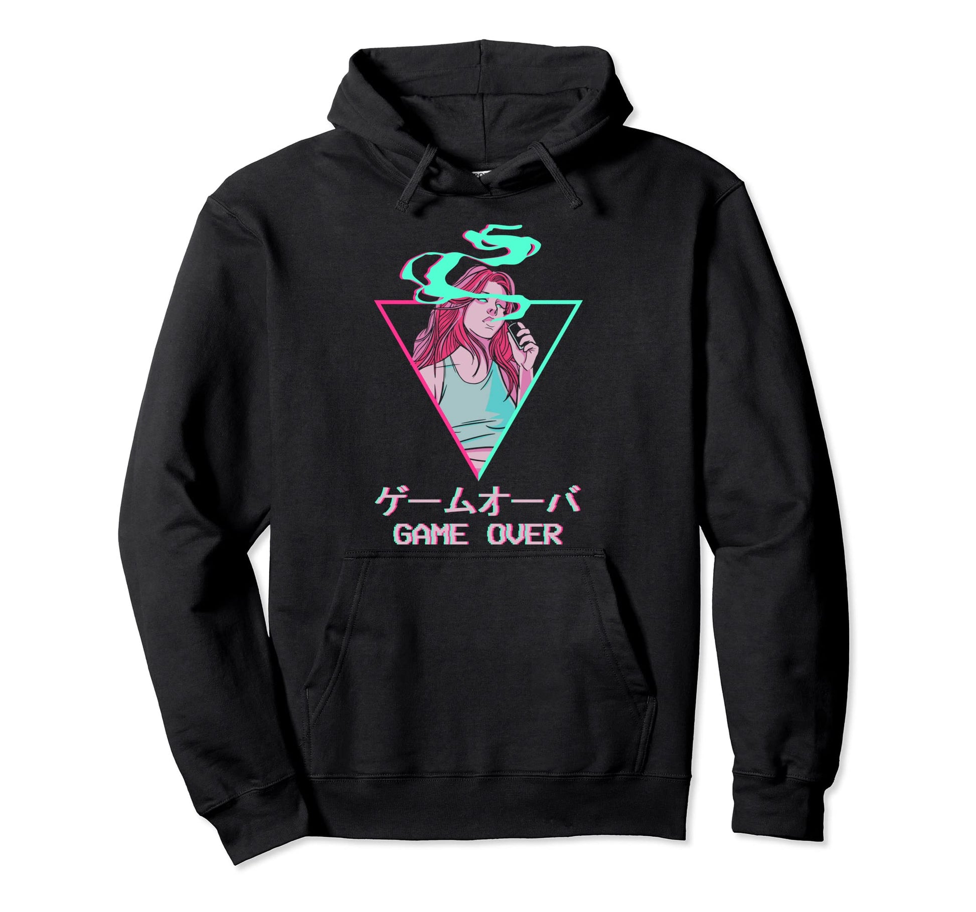 Game Over Japanese Otaku Anime Vaporwave Hoodie - Trendy Graphic Unisex - T-Shirt, Sweatshirt, Hoodie
