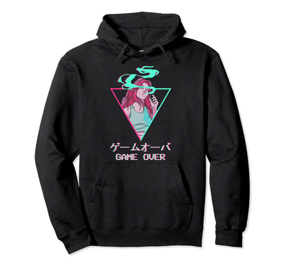 Game Over Japanese Otaku Anime Vaporwave Hoodie - Trendy Graphic Unisex - T-Shirt, Sweatshirt, Hoodie