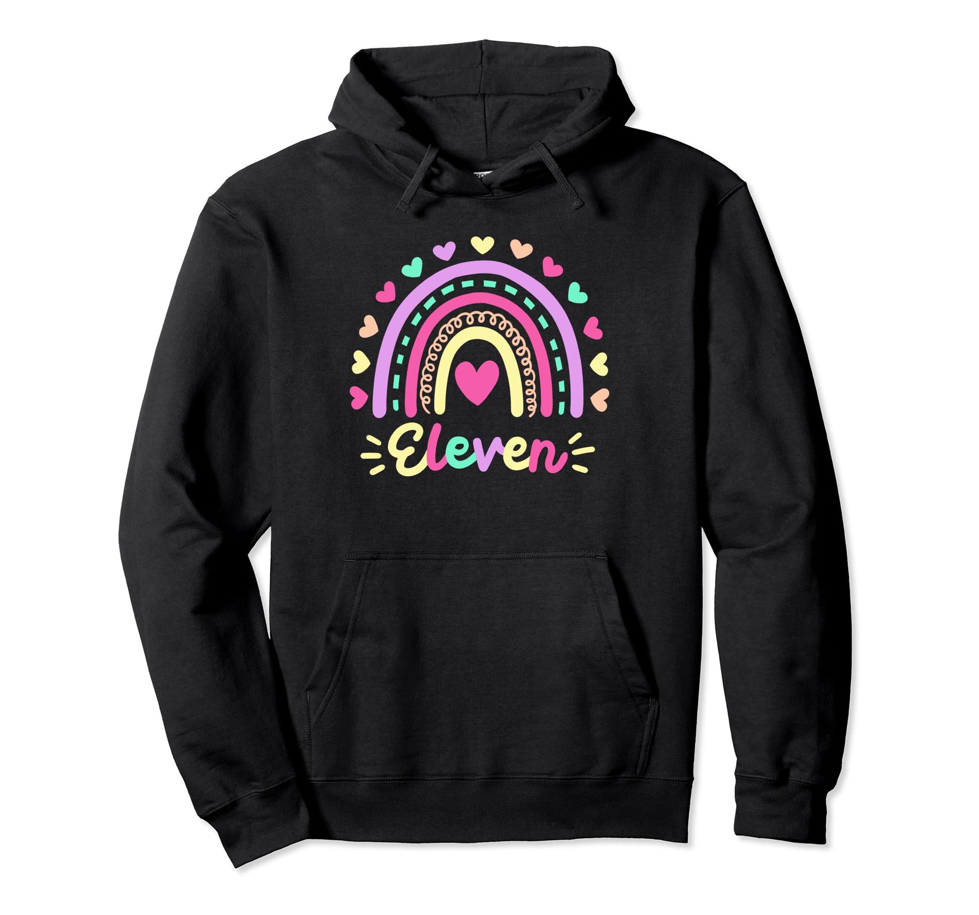 Eleven 11Th Birthday Rainbow Boho 11 Hoodie - Custom Art Print Unisex - T-Shirt, Sweatshirt, Hoodie