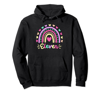 Eleven 11Th Birthday Rainbow Boho 11 Hoodie - Custom Art Print Unisex - T-Shirt, Sweatshirt, Hoodie