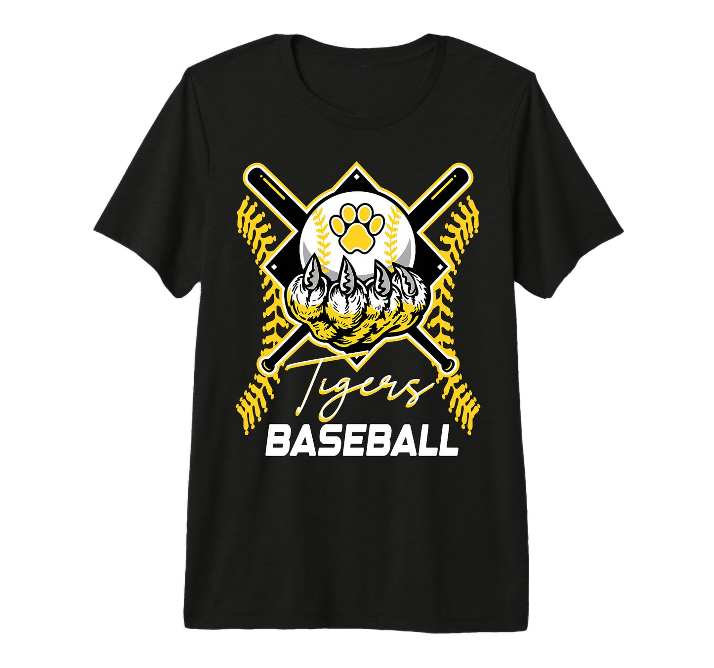 Tigers Baseball Mom Game Day Paw T-Shirt - Fun Novelty Design for Adults - T-Shirt, Sweatshirt, Hoodie