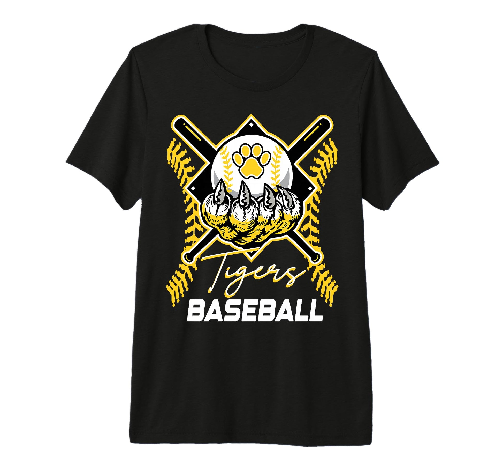 Tigers Baseball Mom Game Day Paw T-Shirt - Fun Novelty Design for Adults - T-Shirt, Sweatshirt, Hoodie