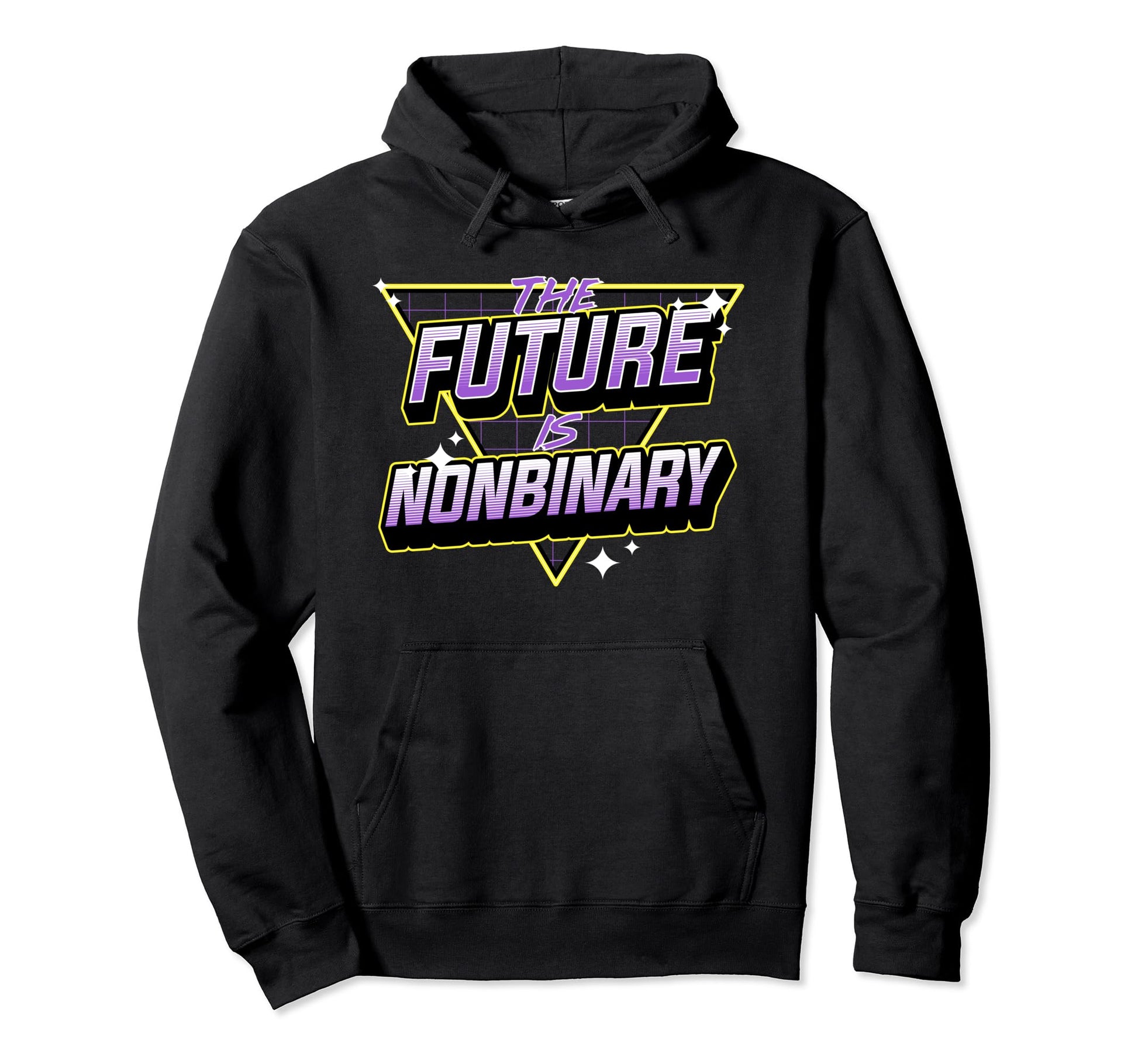 Future Is Nonbinary Retrowave Hoodie - Custom Art Print Men Women - T-Shirt, Sweatshirt, Hoodie