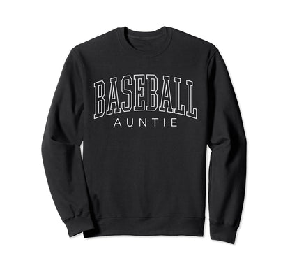 Baseball Auntie Aunt Womens Preppy Sweatshirt - Graphic Print Unisex - T-Shirt, Sweatshirt, Hoodie