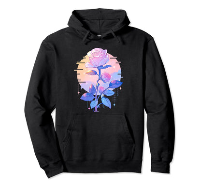 Rose Anime Flower Aesthetic Pastel Hoodie - Aesthetic Graphic Unisex - T-Shirt, Sweatshirt, Hoodie