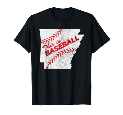 This Is Baseball Arkansas Red Laces T-Shirt - Custom Art Print Men Women - T-Shirt, Sweatshirt, Hoodie