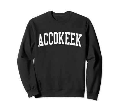 Accokeek Md Distressed White Varsity Sweatshirt - Trendy Graphic for Adults - T-Shirt, Sweatshirt, Hoodie