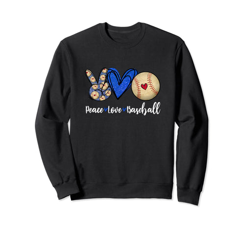 Funny Peace Love Baseball Sweatshirt - Minimalist Print Unisex - T-Shirt, Sweatshirt, Hoodie
