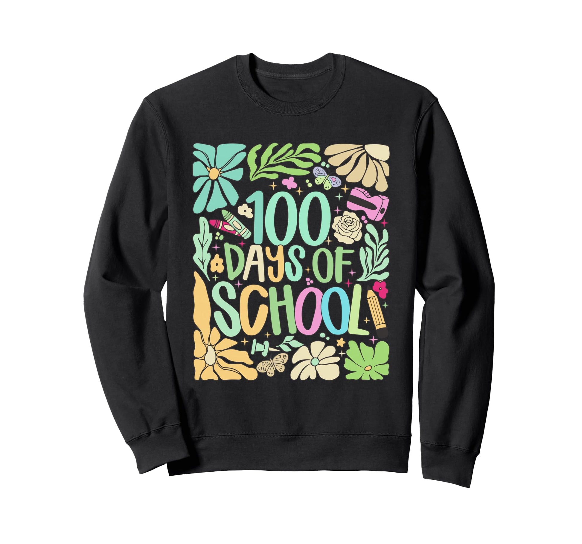 Boho 100Th Day School Rainbow Sweatshirt - Custom Art Print for Adults - T-Shirt, Sweatshirt, Hoodie