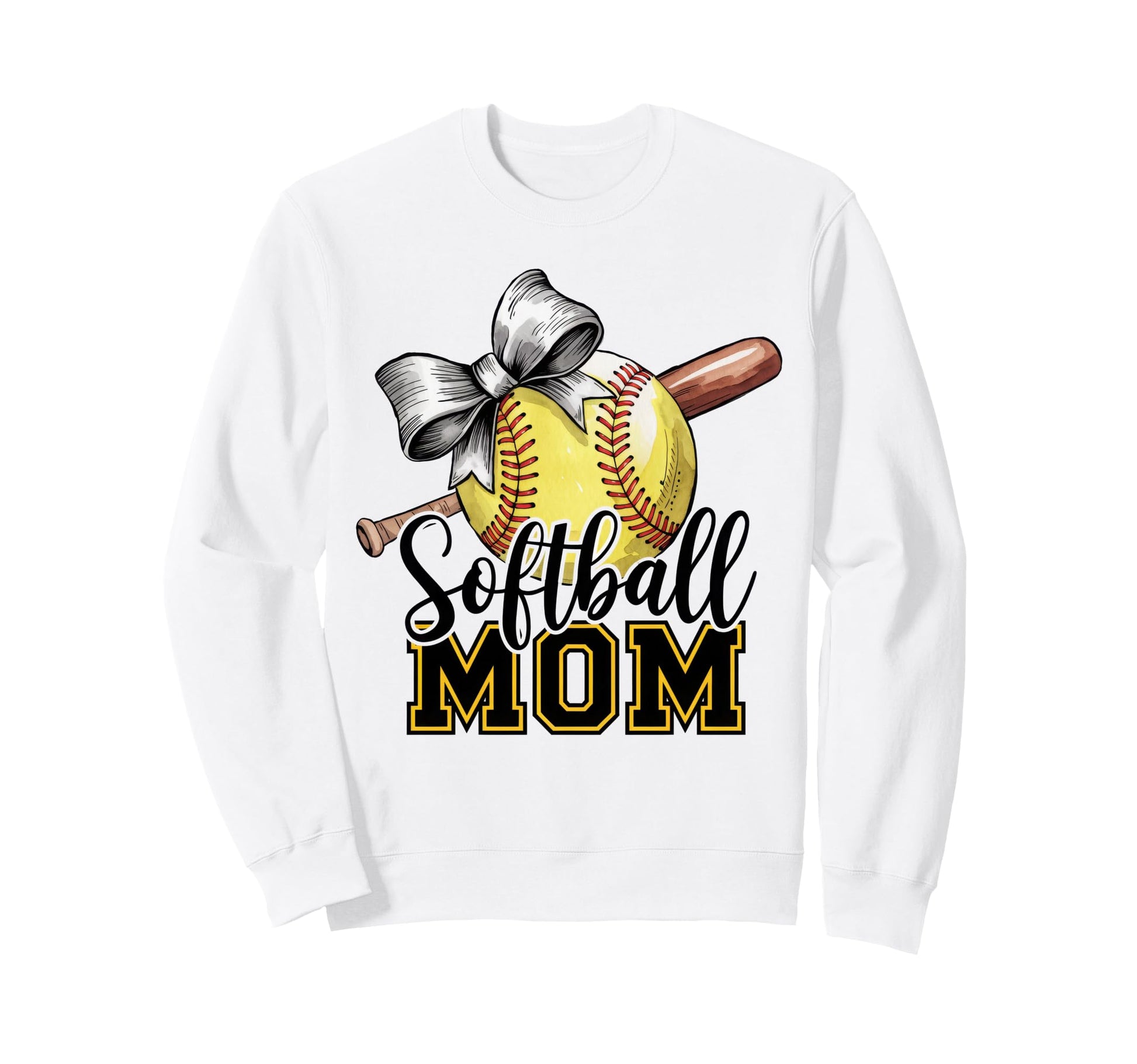 Softball Mama Coquette Bow Game Sweatshirt - Novelty Apparel for Adults - T-Shirt, Sweatshirt, Hoodie