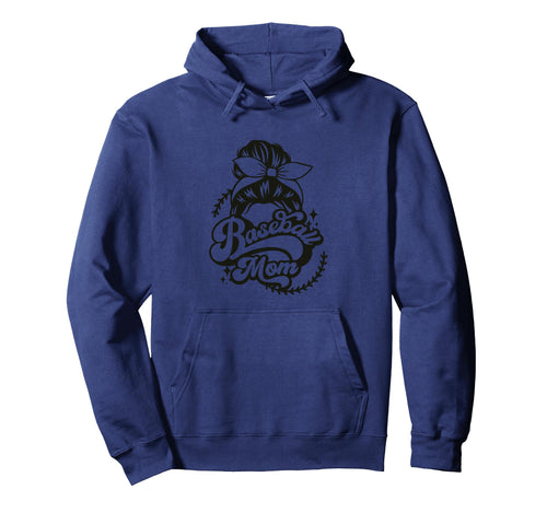 Baseball Mom Bun Headband Sports Proud Hoodie - Graphic Print for Adults - T-Shirt, Sweatshirt, Hoodie