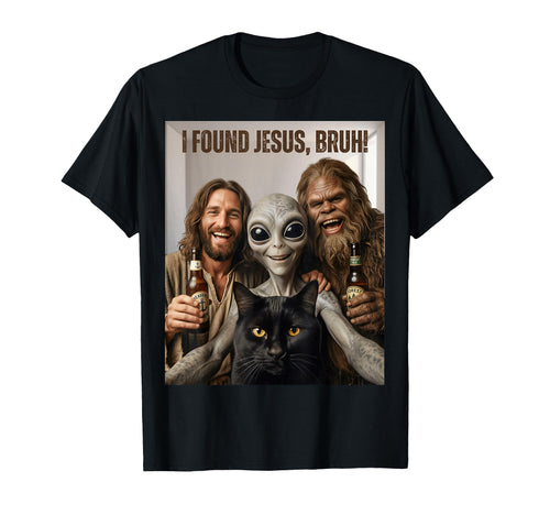 Bruh Bigfoot Alien Jesus Rock Hand T-Shirt - Novelty Apparel Men Women - T-Shirt, Sweatshirt, Hoodie