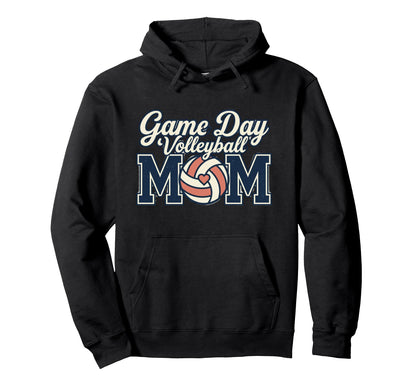 Game Day Volleyball Mom Heart Club Hoodie - Fun Novelty Design Men Women - T-Shirt, Sweatshirt, Hoodie