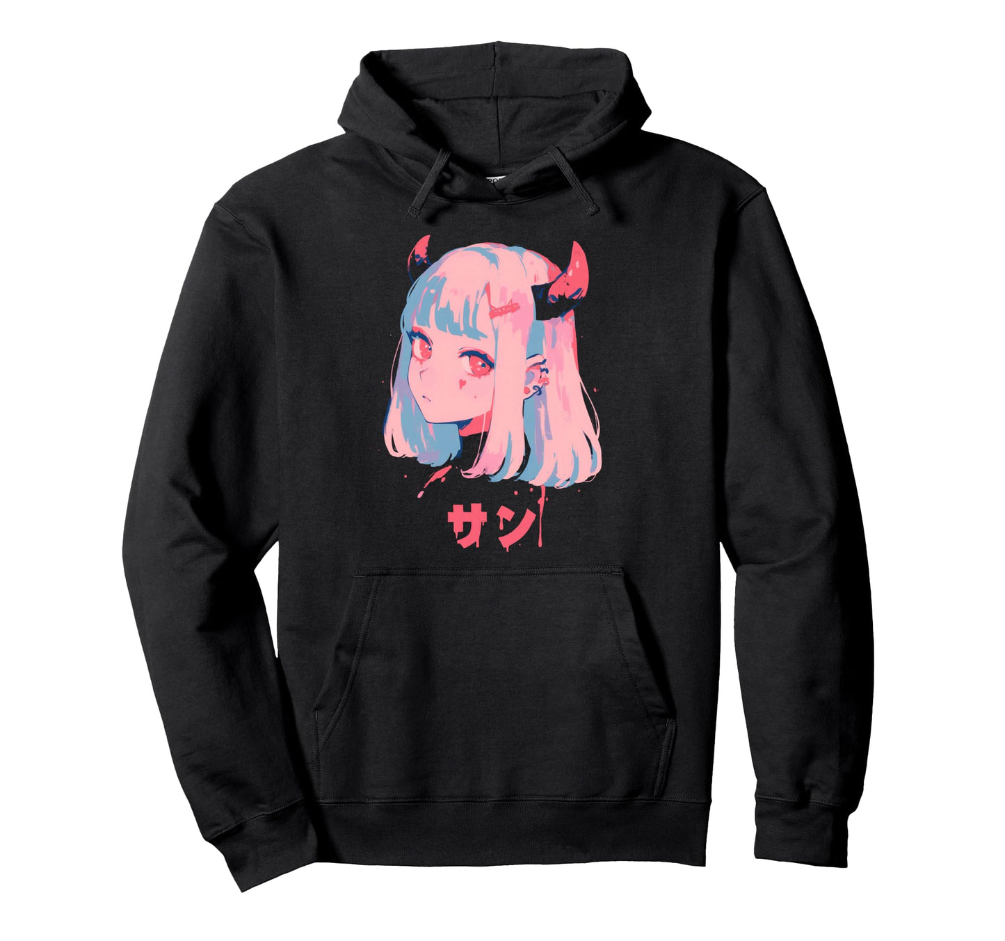 Goth Grunge Demon Anime Waifu Horror Alt Hoodie - Trendy Graphic Men Women - T-Shirt, Sweatshirt, Hoodie