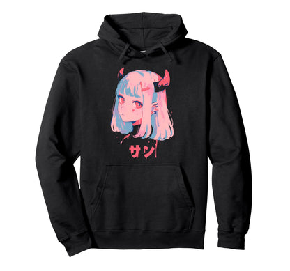Goth Grunge Demon Anime Waifu Horror Alt Hoodie - Trendy Graphic Men Women - T-Shirt, Sweatshirt, Hoodie