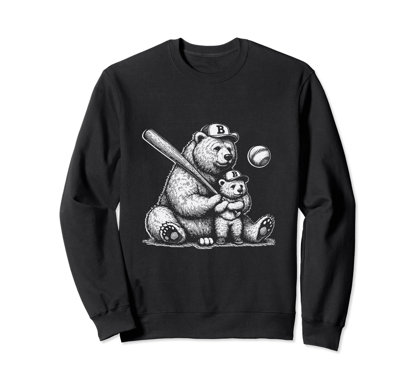 Mom Funny Baseball Bear Mom N Son Son Sweatshirt - Aesthetic Graphic Unisex - T-Shirt, Sweatshirt, Hoodie