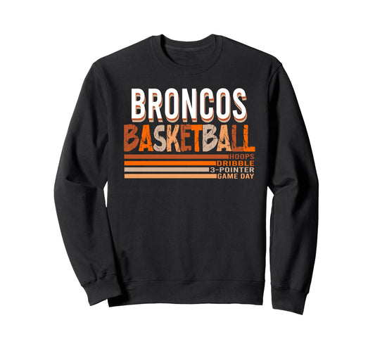 Broncos Basketball Mom Game Day Sweatshirt - Custom Art Print for Adults - T-Shirt, Sweatshirt, Hoodie