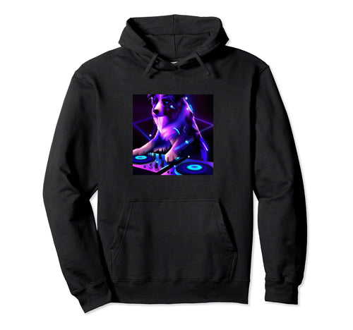 Australian Shepherd Vaporwave Dog Hoodie - Custom Art Print for Adults - T-Shirt, Sweatshirt, Hoodie