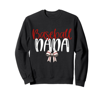 Baseball Nana Coquette Bow Game Sweatshirt - Fun Novelty Design Men Women - T-Shirt, Sweatshirt, Hoodie