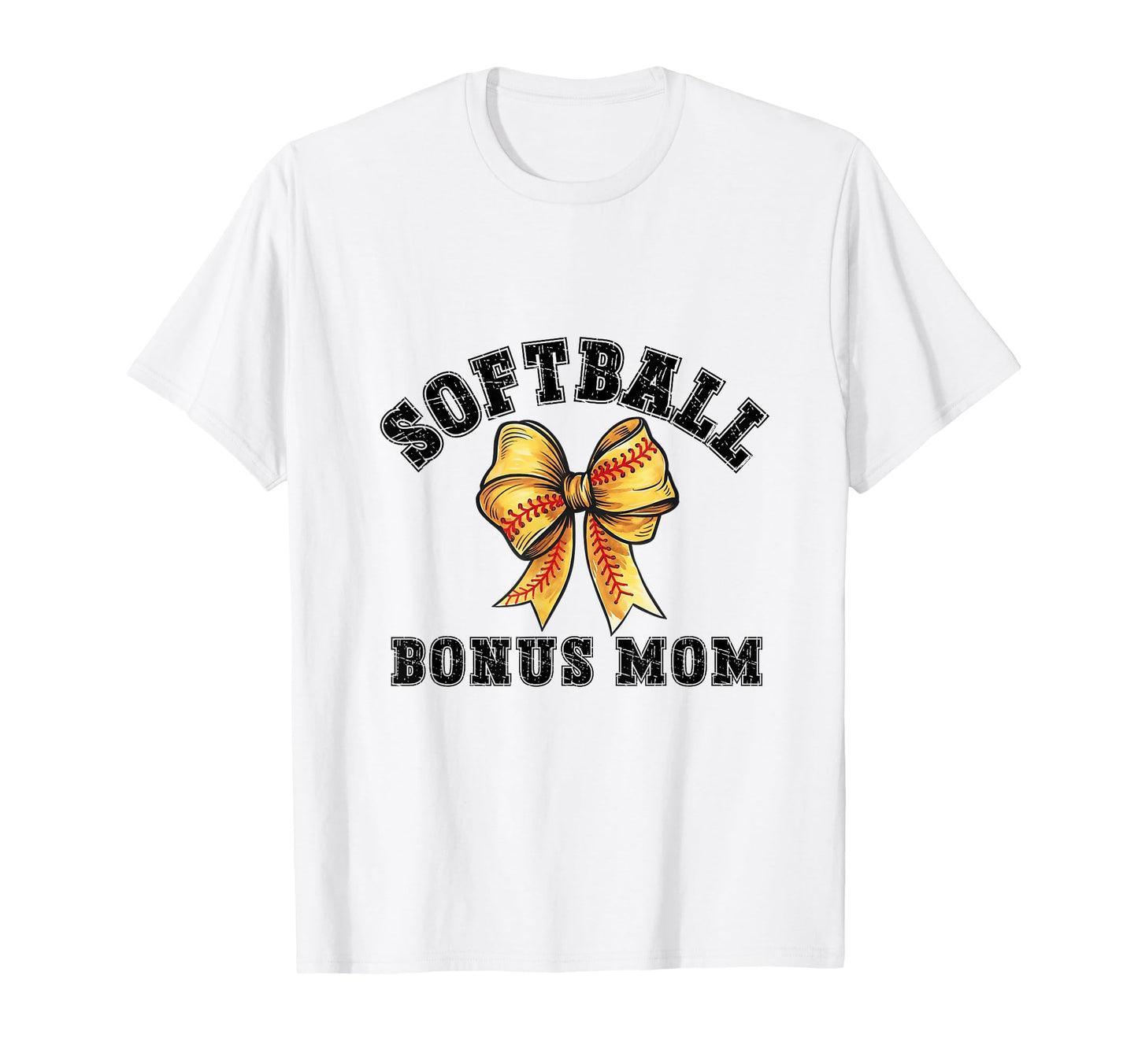 Coquette Softball Bonus Mom Bow T-Shirt - Fun Novelty Design for Adults - T-Shirt, Sweatshirt, Hoodie
