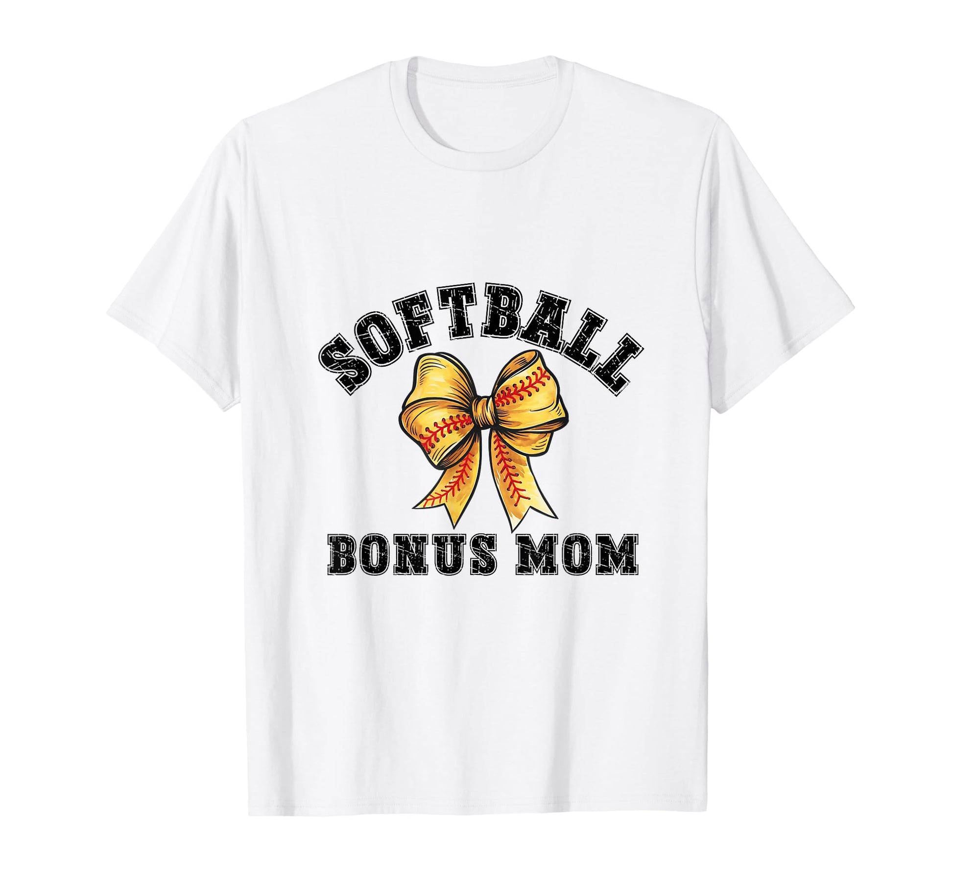 Coquette Softball Bonus Mom Bow T-Shirt - Fun Novelty Design for Adults - T-Shirt, Sweatshirt, Hoodie