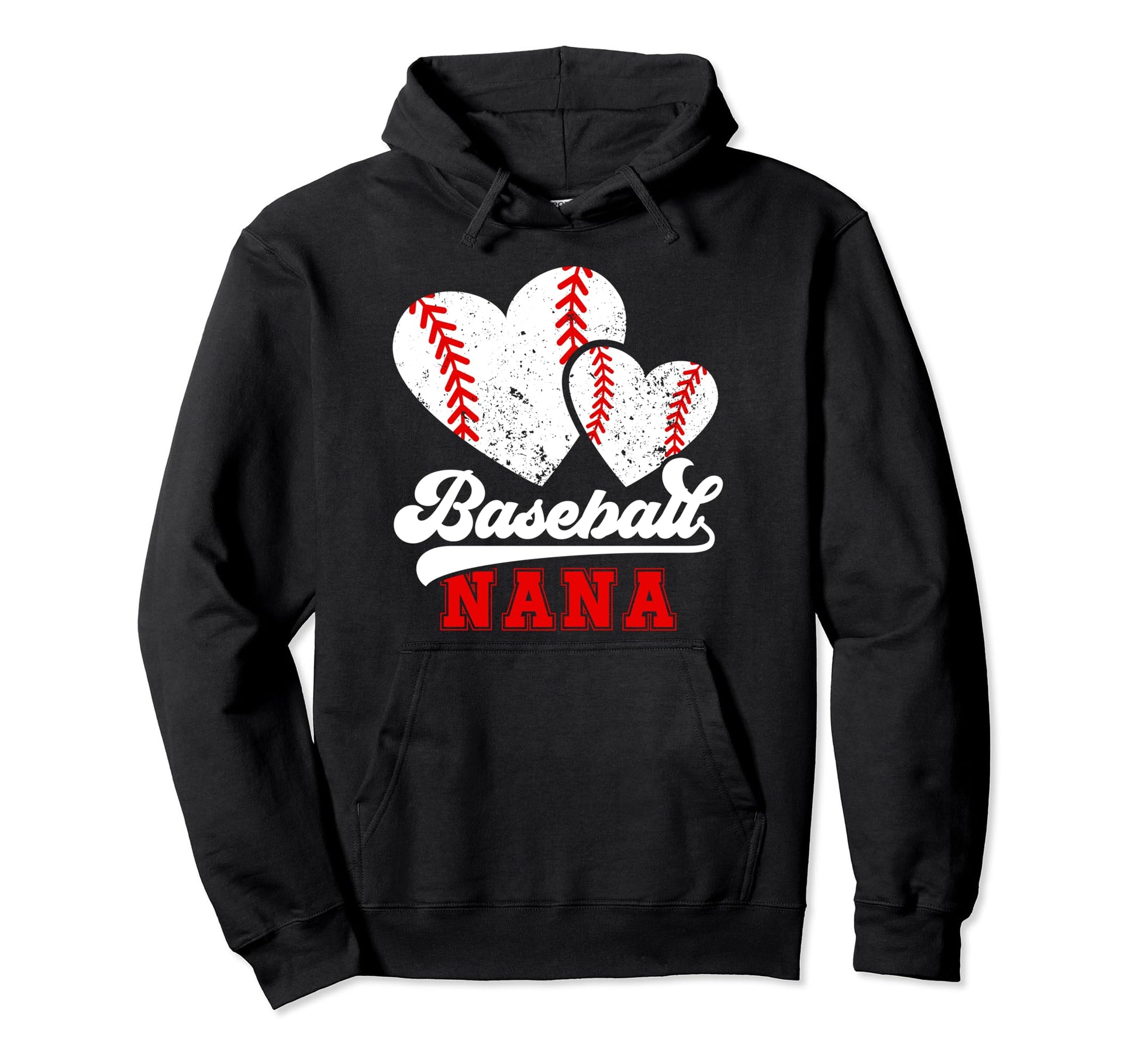 Baseball Nana Hearts Grandma Nana Baseball Hoodie - Unique Graphic Unisex - T-Shirt, Sweatshirt, Hoodie