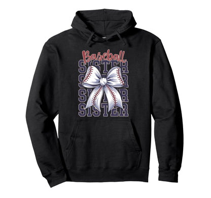 Baseball Sister Coquette Bow Hoodie - Novelty Apparel Unisex - T-Shirt, Sweatshirt, Hoodie