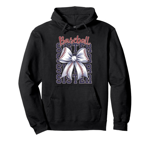 Baseball Sister Coquette Bow Hoodie - Novelty Apparel Unisex - T-Shirt, Sweatshirt, Hoodie