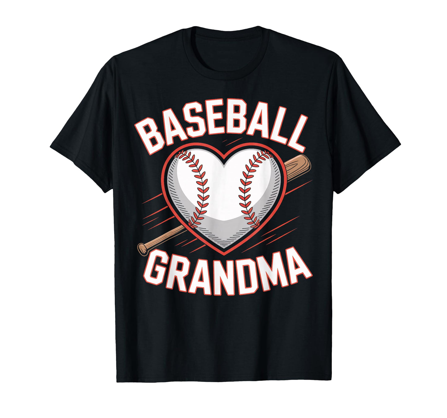 Baseball Grandma Heart Baseball Moms T-Shirt - Fun Novelty Design Unisex - T-Shirt, Sweatshirt, Hoodie