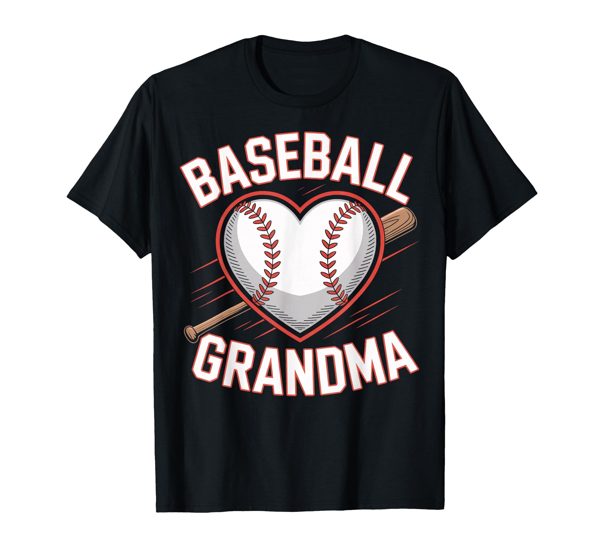 Baseball Grandma Heart Baseball Moms T-Shirt - Fun Novelty Design Unisex - T-Shirt, Sweatshirt, Hoodie