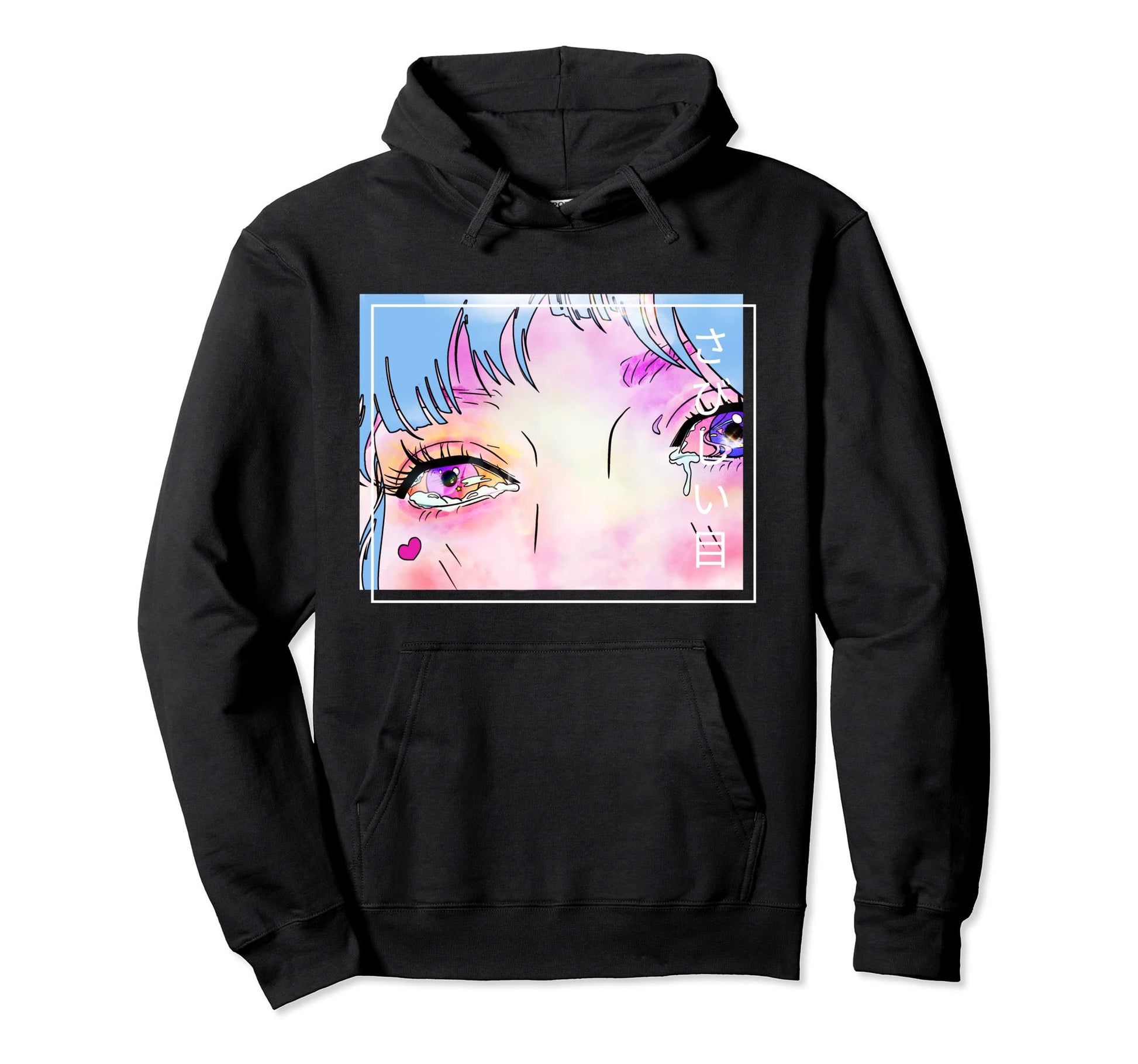 Sad Aesthetic Vaporwave Goth Manga Hoodie - Aesthetic Graphic Men Women - T-Shirt, Sweatshirt, Hoodie