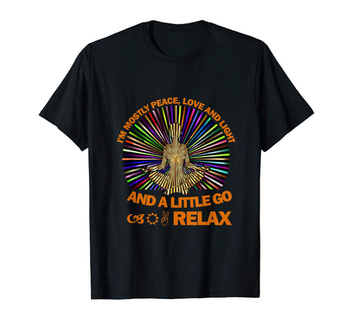 Yoga Im Mostly Peace Love And Light Namaste T-Shirt - Unique Graphic Unisex - T-Shirt, Sweatshirt, Hoodie