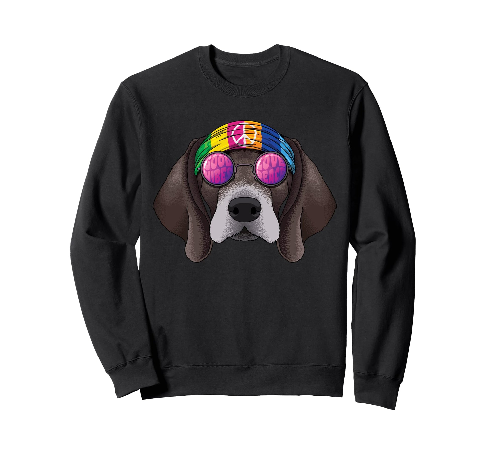 Hippie German Shorthaired Pointer Love Sweatshirt - Trendy Graphic Unisex - T-Shirt, Sweatshirt, Hoodie