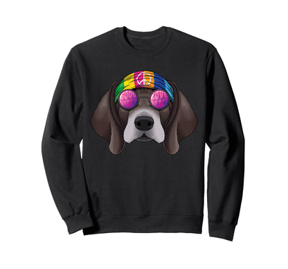 Hippie German Shorthaired Pointer Love Sweatshirt - Trendy Graphic Unisex - T-Shirt, Sweatshirt, Hoodie