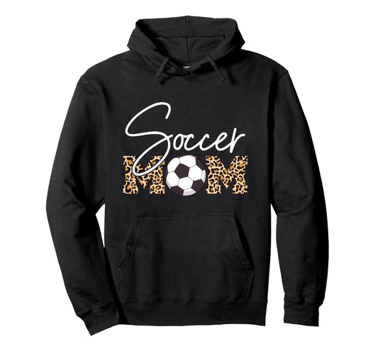Soccer Mom Leopard Ball Hoodie - Aesthetic Graphic Unisex - T-Shirt, Sweatshirt, Hoodie