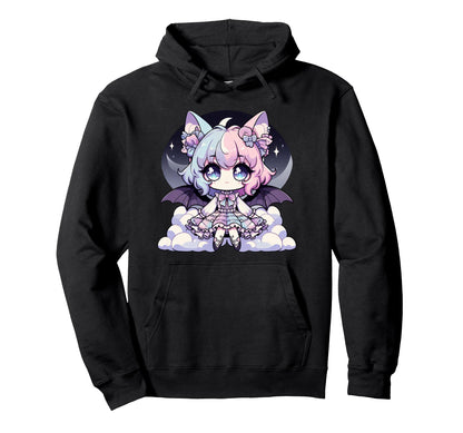 Kawaii Pastel Goth Creepy Anime Moon Hoodie - Custom Art Print Unisex - T-Shirt, Sweatshirt, Hoodie